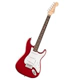 Fender Squier Debut Series Stratocaster Chitarra Elettrica , Chitarra per Principianti, con garanzia di 2 anni, Raso Rosso Dakota