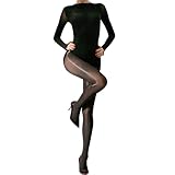 RUIBAVYA Bodystocking Donna Collant Lucidi Olio Maniche Lunghe Pantyhose Full Body Catsuit Nylon Collant Shiny