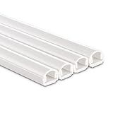 Hama - Canalina semi rotonda per canali in PVC, 100/1.1/1.0 cm, 4 pezzi, colore: Bianco