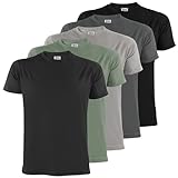 ALPIDEX T-Shirt Magliette da Uomo Confezione da 5 con Girocollo - Taglie S M L XL XXL 3XL 4XL 5XL, Taglia:XXL, Colore:Storm