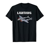 P-38 Lightning T shirt WW2 Fighter Plane US Pilot Maglietta