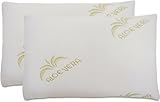 Coppia di Cuscini in Memory Foam, Modello Saponetta, Fodera in Aloe Vera, Altezza 13cm