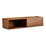 FineBuy Design Lowboard Sospeso 108x25x34 cm Legno Massello di Sheesham | Tavolo TV Mobile Porta TV Moderno | Scaffale HiFi con vano portaoggetti