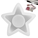 Silicone Candle Holder Mold - Votive Candle Tray Mold Table Centerpiece, Tealight Candle Holder Resin Mold | Star Moon Heart Shape Tea Lights Candle Holder Mold for Table Centerpiece, Aesthetic DesK