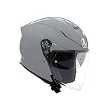 AGV - K5 JET EVO E2206, Casco da Moto Jet Unisex, Casco Moto Open Face in Fibra di Carbonio e di Vetro, con Visiera Antigraffio e Anti-UV, Nardo Grey, M