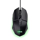 Trust Gaming GXT 109 Felox Mouse Gaming con 6 Pulsanti Programmabili, Illuminazione LED Multicolore, Software Incluso, 200-6400 DPI, Mouse con Filo USB 150 cm per PC, Portatile, Computer - Nero