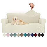 Ystyle Copridivano 3 Posti Con Braccioli, Super Elasticizzato Copri Divano, Copridivano Antigraffio Gatto, Copridivani Antiscivolo Antimacchia, Universale Sofa Cover Moderno, Beige