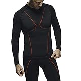 Dainese Thermo LS Maglie Termiche, Nero/Rosso, L Uomo