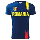 Zena Sportswear T-Shirt Uomo | Dry Fit | Elasticizzato e Traspirante | Made in Italy | Campionati Europei 2024 | Romania (IT, Testo, XXL, Regular, Regular, Royal)