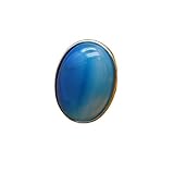 WLLDDDIU Anello di Onice Blu Naturale Anello Ovale di Cristallo Anelli di Pietra Aperti da Donna Regolabili Equilibrio Reiki Anelli alla Caviglia Anelli di Eternità per Donna Ragazza Uomo