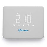 Finder 1T9190030000 - Termostato digitale, Serie 1T, Funzione estate/inverno, Bianco