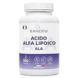 Bandini® Acido Alfa Lipoico ALA a Rilascio Ritardato | Adatte ad un alimentazione Vegana | Assorbimento massimo | Antiossidante naturale | Protegge dallo Stress Ossidativo | 100 capsule | 100% Vegan