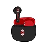 TECHMADE AC Milan, Cuffie Senza Filo In Ear, auricolari con box ricarica Rosso/Nero