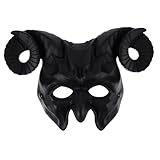 Amosfun Maschera Di Corno Di Halloween Accessori Per Costumi Maschera Da Ariete Maschera Teschio Animale Corna Del Diavolo Costume Da Maschera Per La Festa Volpe Bue Plastica Black