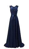 WTW Women s Long Chiffon Evening Party Ball Prom Bridesmaid Wedding Dress-Navy Blue-24