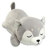 KreEzi 40cm Husky Bambola, Husky Morbido Imbottita Decorativo, Husky Carino Peluche, Husky Cane Carino Animale Peluche, Cucciolo Peluche ideale come regalo per Bambini Ragazze Ragazzi Amici.