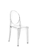 Kartell Victoria Ghost, Set da 2 Sedie, Impilabile, Cristallo