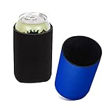 2 pezzi di raffreddamento per birra, in morbido neoprene, per lattine di bibita, lattine di birra, bottiglie di birra (blu e nero)