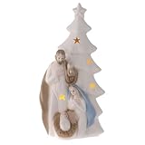 Holyart Natività Porcellana con Albero con Luce 23 cm