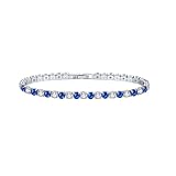 NTRUXZP Bracciale Tennis Uomo e Donna in Acciaio con Pietre Bianche e Blu (17 cm) - Estensore Regolabile - Anallergico Modello Unisex - Scelta Regalo Impeccabile