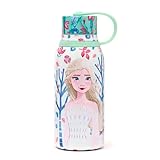 Disney Store Ufficiale Borraccia Frozen 2: Il Segreto di Arendelle in Acciaio Inossidabile, 330ml, Bottiglia Stampata con Coperchio a Vite e Manico per Trasporto