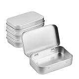 Contenitore Tin Argento, Rettangolare Contenitore Tin Metallo, 4 Pezzi Piccola Scatola di Metallo, Scatola Portaoggetti per la Casa per Caramelle, Chiavi, Orecchini, Ecc