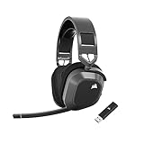 CORSAIR HS80 MAX Cuffie da Gioco Multipiattaforma Senza Fili con Bluetooth - Dolby Atmos - Microfono omnidirezionale - Compatibile iCUE - PC, Mac, PS5, PS4, Nintendo Switch, Mobile - Grigio Acciaio