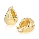 ALEXCRAFT Orecchini Oro Donna Cerchio 925 Orecchini Goccia Oro Orecchini Donna Oro Grossi Chunky Earrings Gold Hoop Bombati