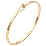 SIXDUTON Bracciale Placcato Oro Donna, Regalo Amicizia Bracciale, Bracciali Ovale Semplice Lucido Gioielli Regalo Natale Compleanno Festa Della Mamma (Oro)