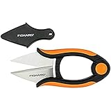 Fiskars Forbici per Erbe Aromatiche, Lunghezza: 12,9 cm, Lame in Acciaio Inossidabile e Impugnatura in Plastica, Nero/Arancione, Solid, SP-220, 1063326