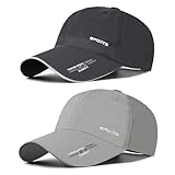 AYPOW 2 Confezioni Cappello da Baseball Asciugatura Rapida, Sport all Aria Aperta Cappellino Visiera con Tesa Riflettente Uomo Donne, Leggero Cappellini Estivo Berretto Baseball Regolabile Snapback