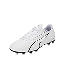 PUMA Vitoria FG/AG, Soccer Shoe Uomo, White Black, 41 EU