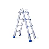 TREPPE Scala articolata pieghevole telescopica multifunzione alluminio 4 x 4 gradini 3,98 m