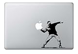 Macbook 13, 15, Decal Sticker 17 pollici nero Banksy Fiori d arte per computer portatile di Apple