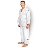 JUDOGI CLUB 450g/m2 GREEN HILL KIMONO JUDO GI UNISEX (Bianco, 160 Slim Fit)