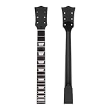 Alnicov Chitarra Elettrica Neck DIY Per Gibson LP Chitarre Ricambi 22 Fret, Nero lucido 1.