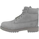 Timberland 6 inch Premium Waterproof (Junior), Stivali Stringati, Grigio Medium Grey Nubuck, 40 EU