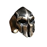 EHOTER Anelli da uomo fatti a mano Spartan Warrior Scar Helmet Skull anello regolabile per nocche autodifesa regolabile vintage invecchiato gioielli anelli accessori, Ottone Rame