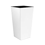 Urbi Vaso di fiori alta 49 litri, plastica, 32,5 x 32,5 x 61 cm in colore bianco