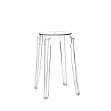 Kartell 4897B4 Charles Ghost - Sgabello 46 cm, Colore: Trasparente, 1 pezzo