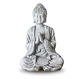 Zen Light - Statuetta di Buddha meditazione 2, grigio pietra, SBM2