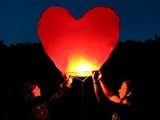 2 pezzi Sky Lantern lanterna cinese cinesi volante mongolfiera per matrimonio a forma di Cuore Rosso