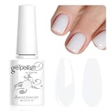 Vishine 8ml Gel Semipermanente Bianco Latteo, Smalto per Unghie Semipermanente Naturale French Manicure Gel Bianco Latteo per Nail Art UV LED Gel