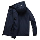 POIUIYQA Giacca Jacket Uomo Softshell Impermeabile Antivento con Cappuccio Giacca Calda Giubbotto Uomo Trekking Casual