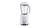 Braun PowerBlender 1 - Frullatore con caraffa triangolare singola in vetro, 2 velocità, funzione di frantumazione del ghiaccio, JB1050WH, 600 W, bianco