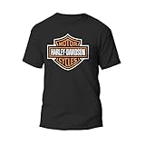 Createe T-shirt Harley Davidson Uomo Motorcycle Biker Rider 100% Cotone (Nera, XL)