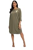 Ulla Popken Bigshirt Maglietta Grande, Verde Loden, 56-58 Donna