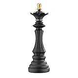 Navaris Pedine Scacchi Giganti - Decorazioni Scrivania a Forma di Scacco - Pezzi Scacchi da Arredamento - 12 x 12 x 37 cm - Idee Regalo Scacchi Gadget - Figura Regina Nera