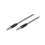 Goobay 63824 Cavo di Collegamento Audio AUX, Stereo da 3.5mm e 4 Pin, Slim, CU, Nero, 0.5m Lunghezza del Cavo