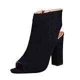 Chejarity Sandali Donna con Tacco e Plateau Sandali da donna di alta con cerniera laterale spessa Scarpe con tacco a tacco Sandali da donna Tronchetto Spuntato